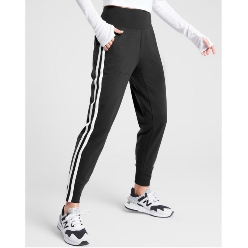 Athleta Venice Side Stripe Joggers Size Small High Rise Althetic Sweat Pants XS